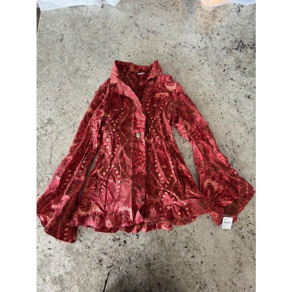 Free People Paisley Tencel Shirt Jacket Womens M NWT Lined Boho